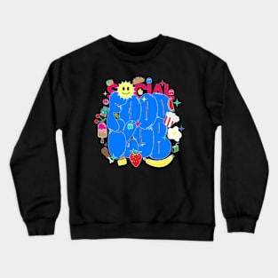 Food Illusttration Typography Crewneck Sweatshirt